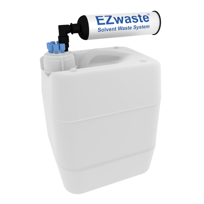 EZwaste System, UN/DOT, 10L, HDPE, 51mm Cap, 6x 1/16” OD Tube Fittings & Filter