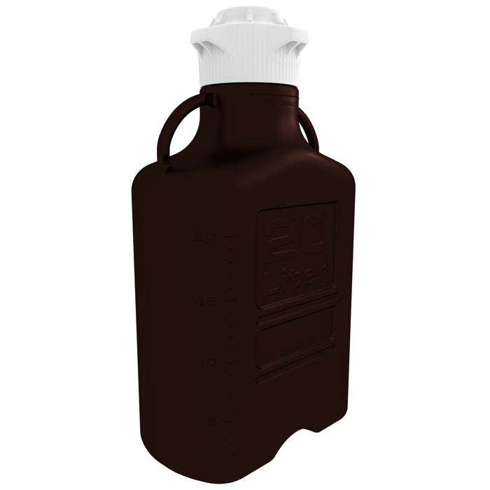 20L Carboy, Dark Amber PP, 120mm Cap