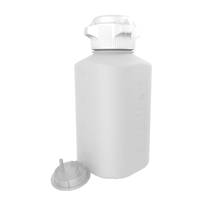 4L HDPE Heavy Duty Vacuum Bottle, with 1/4" Hose Barb Adapter