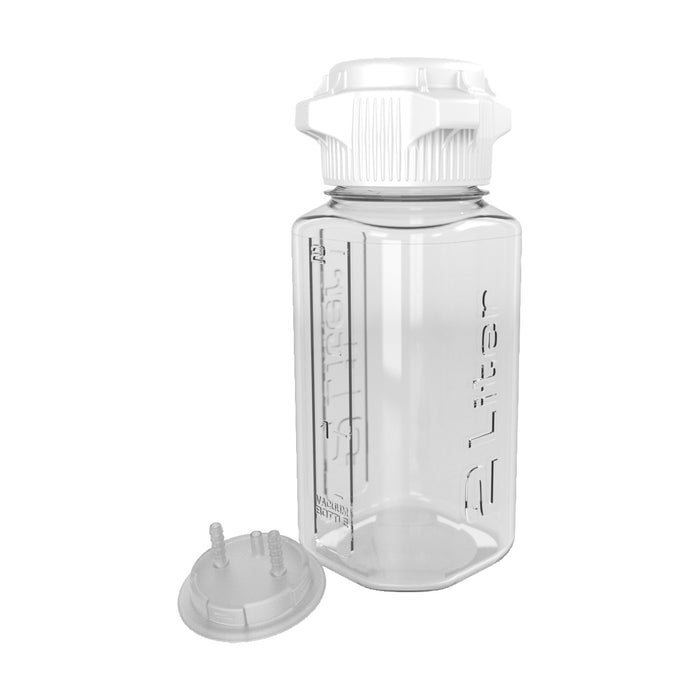 2L PC Heavy Duty Vacuum Bottle, with 1/4" Hose Barb Adapter