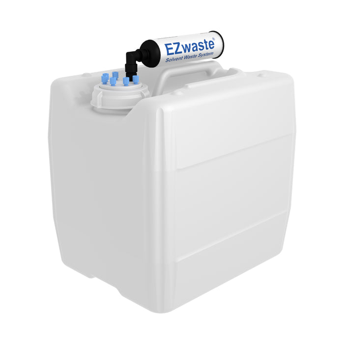 EZwaste System, UN/DOT, 13.5L, HDPE, 70mm Cap, 6x 1/8” OD Tube Fittings and Filter