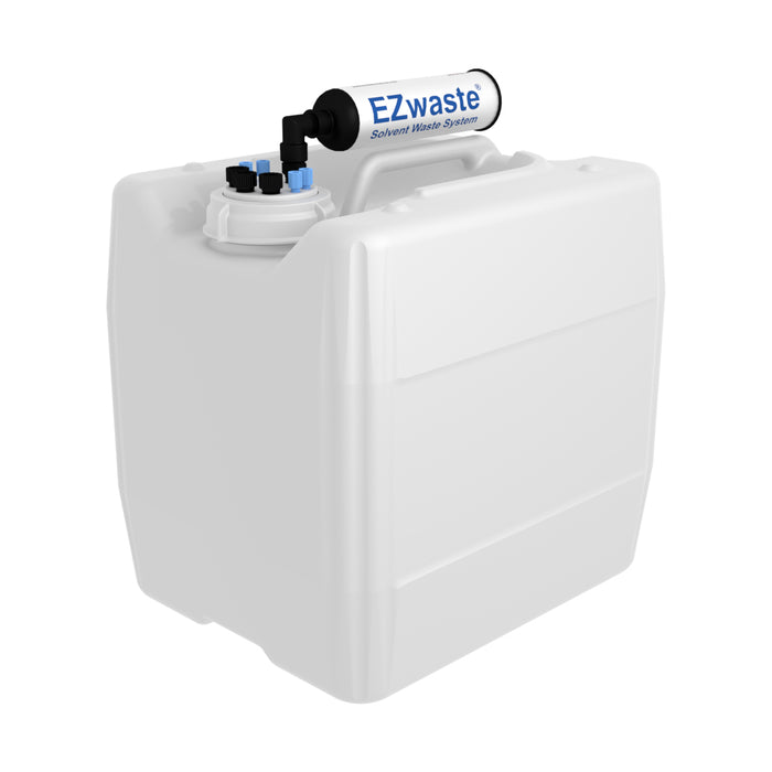 EZwaste System, UN/DOT, 13.5L, HDPE, 70mm Cap, 4x 1/8”, 3x 1/4" OD Tube Fittings and Filter