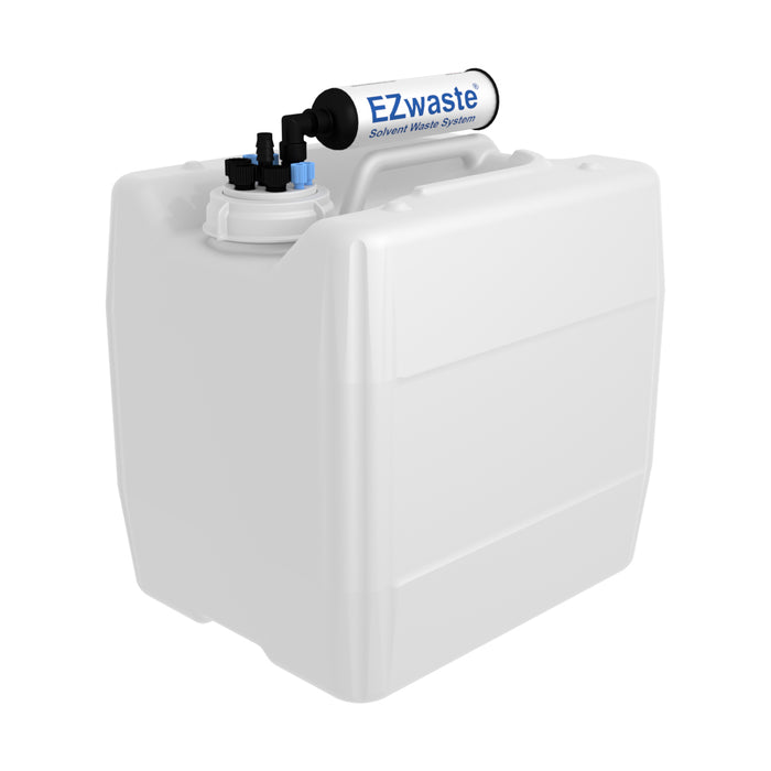 EZwaste System, UN/DOT, 13.5L, HDPE, 70mm Cap, 4x 1/8”, 3x 1/4" OD Tube Fittings, 1HB and Filter