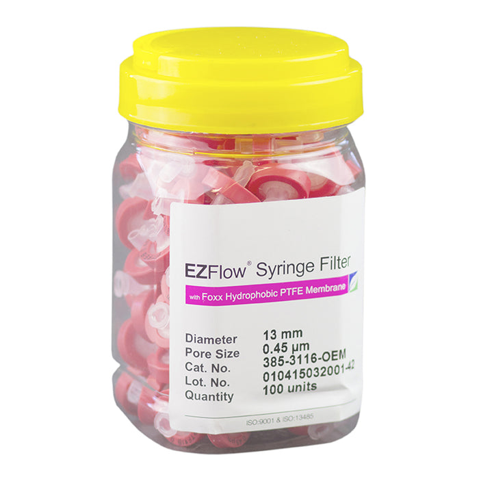 EZFlow® Syringe Filter, Hydrophobic PTFE, 100/pack