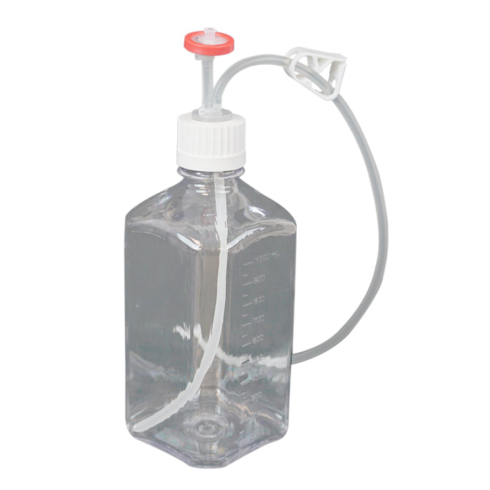 EZBio Single Use Assembly, Media Bottle, 1000mL, PETG, Vented with Tubing, Sterilized, 10cs