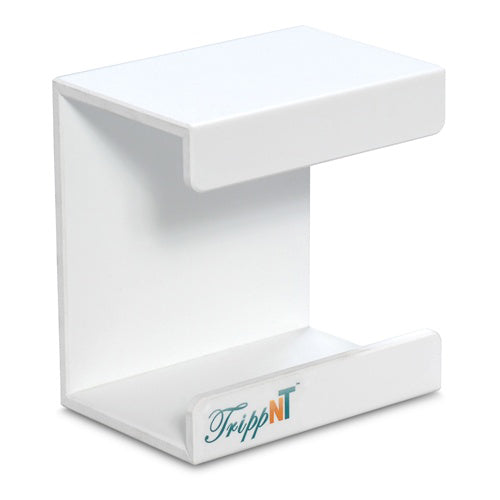 White PVC Small Kimwipe 34155 Holder with Double Faced Mounting Tape: 5 x 4 x 5" WHD