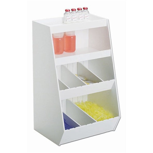 Storage Bin with 8 Adjustable Compartments and 2 Shelves
