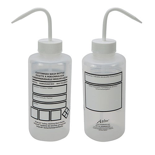 1000ml (32oz) LYOB (Label Your Own Bottle) Venting Wide Mouth Wash Bottle with a White cap (case of 5)